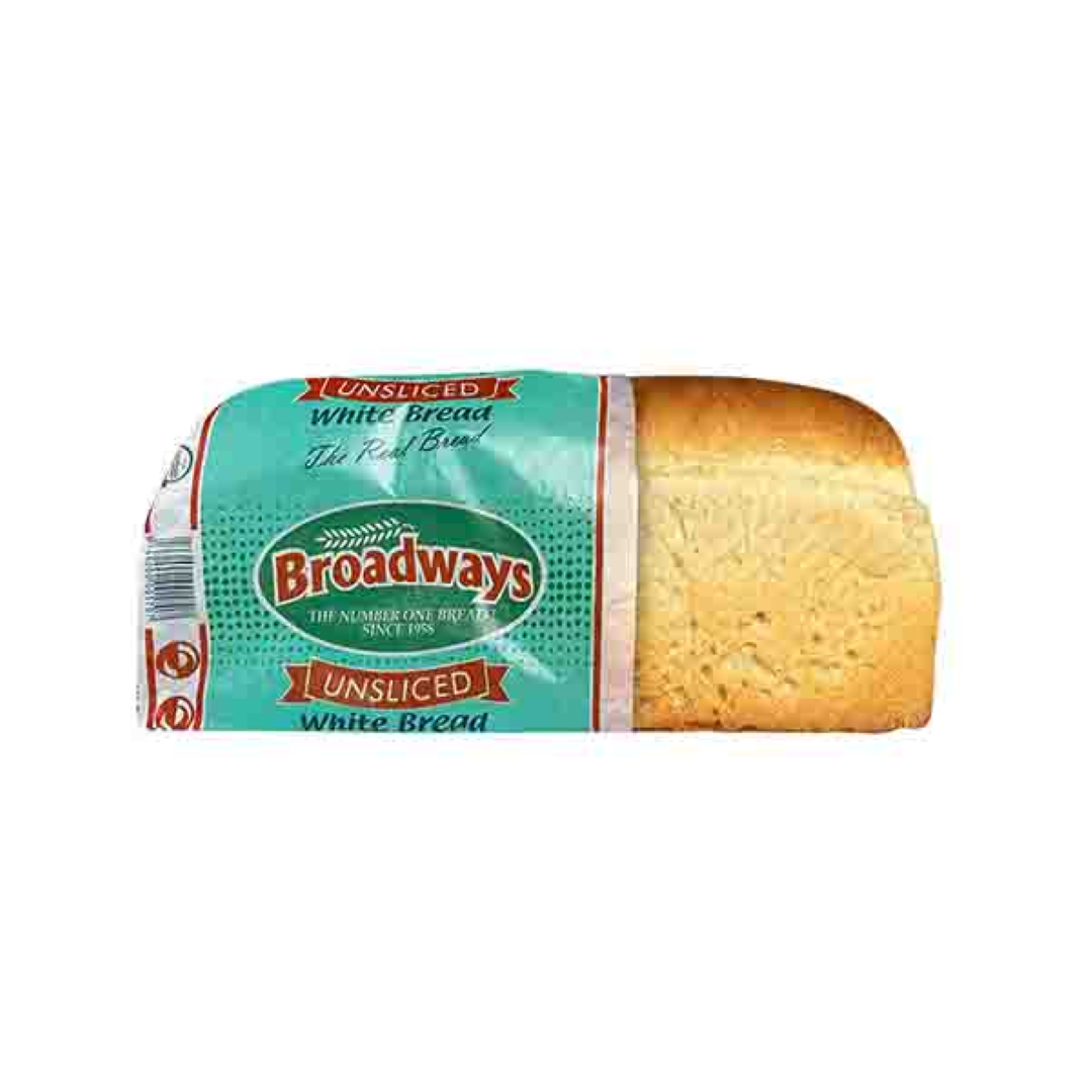 BROADWAYS WHITE BREAD UNSLICED 400G